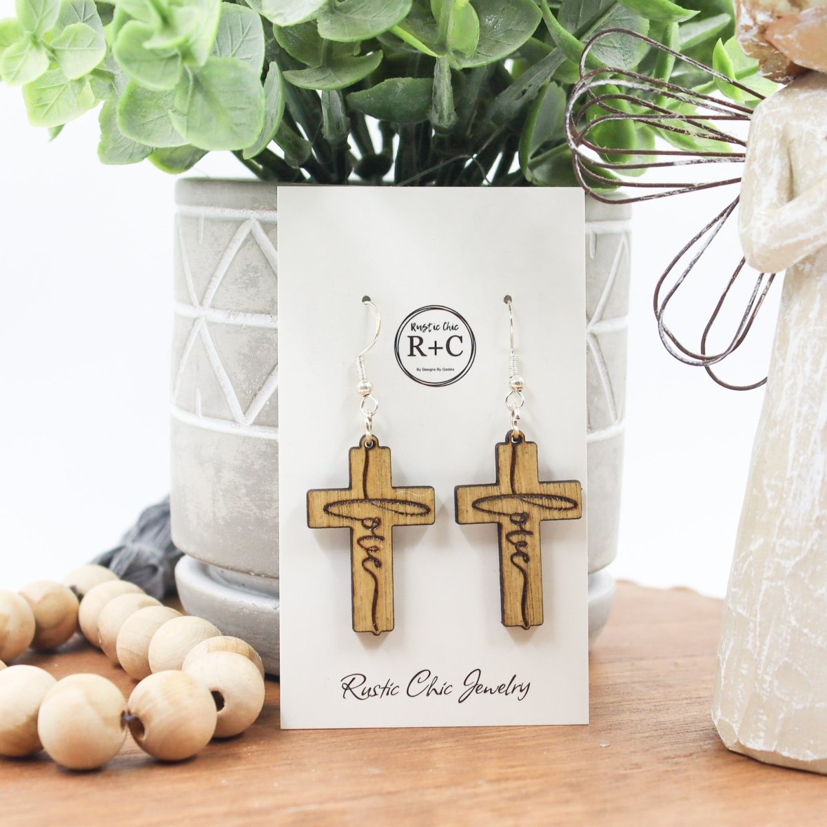 Rustic Chic by Designs By GaddisCross Drop Earrings