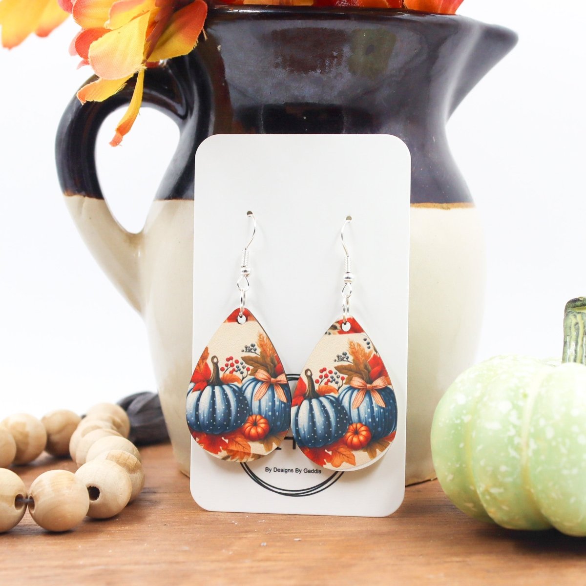 Rustic Chic by Designs By GaddisDark Blue Teardrop Drop Earrings