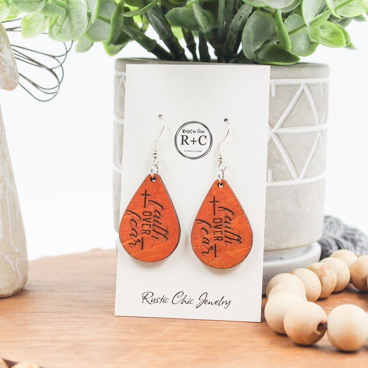 Rustic Chic by Designs By GaddisFaith Over Fear Teardrop Earrings