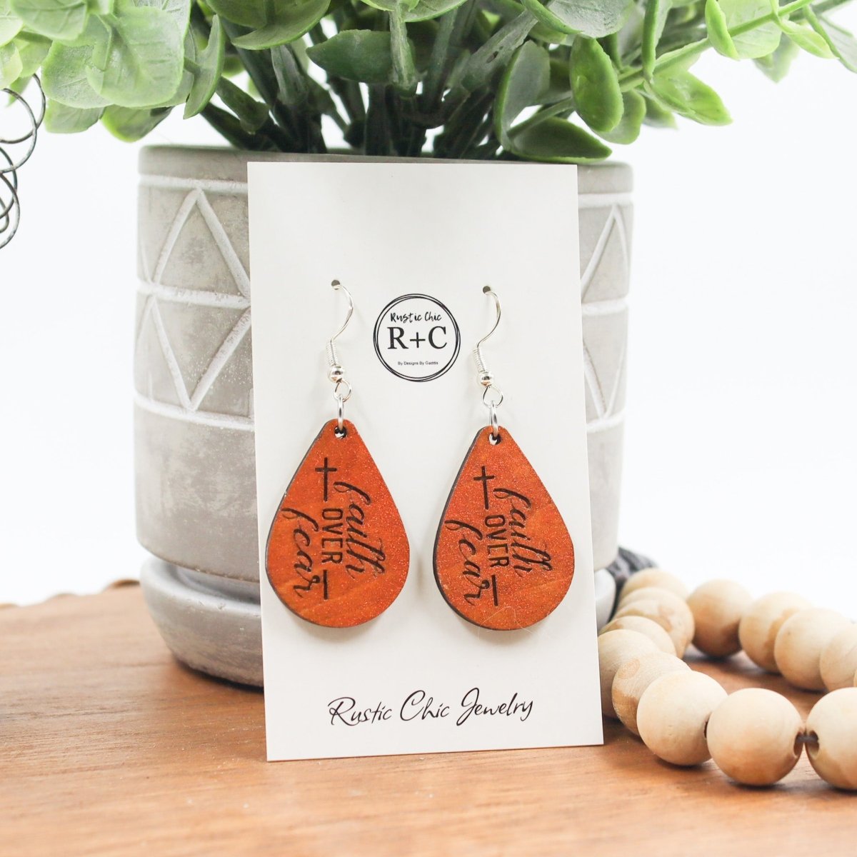 Rustic Chic by Designs By GaddisFaith Over Fear Teardrop Earrings