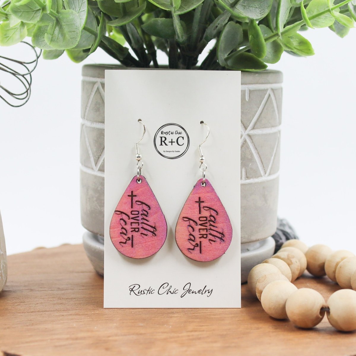 Rustic Chic by Designs By GaddisFaith Over Fear Teardrop Earrings