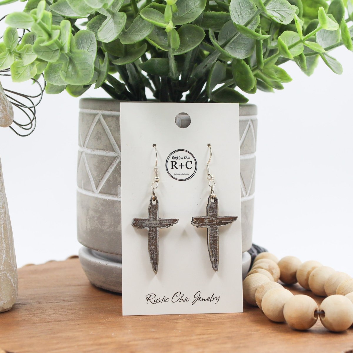 Rustic Chic by Designs By GaddisSolid Cross Drop Earrings