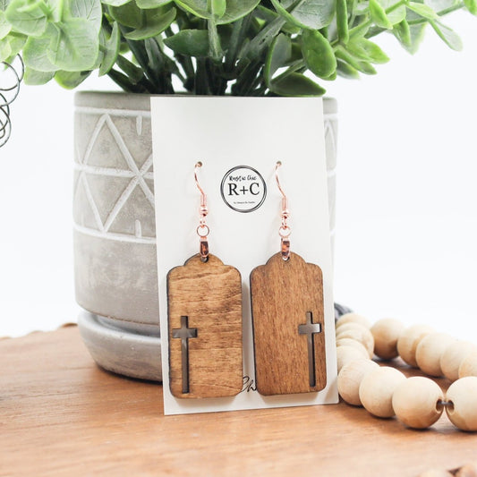 Rustic Chic by Designs By GaddisCut Out Cross Drop Earrings