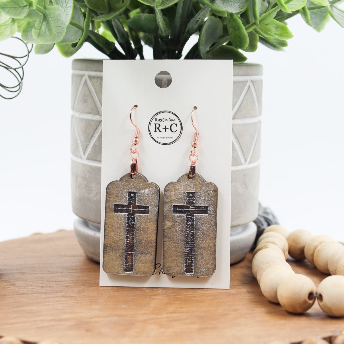 Rustic Chic by Designs By GaddisCross Drop Earrings