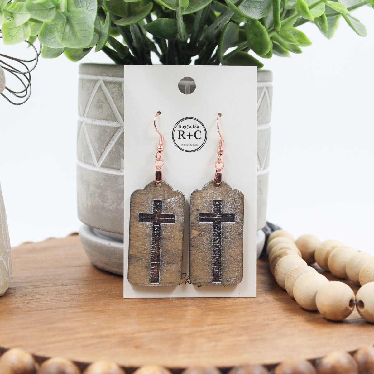 Rustic Chic by Designs By GaddisCross Drop Earrings