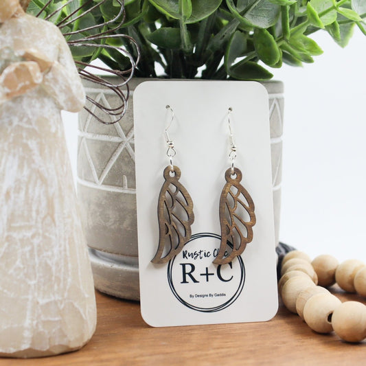 Rustic Chic by Designs By GaddisNatural Wood Feather Dangle Earrings