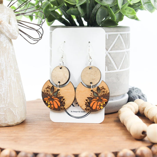 Rustic Chic by Designs By GaddisFall Pumpkin Patch Dangle Earrings