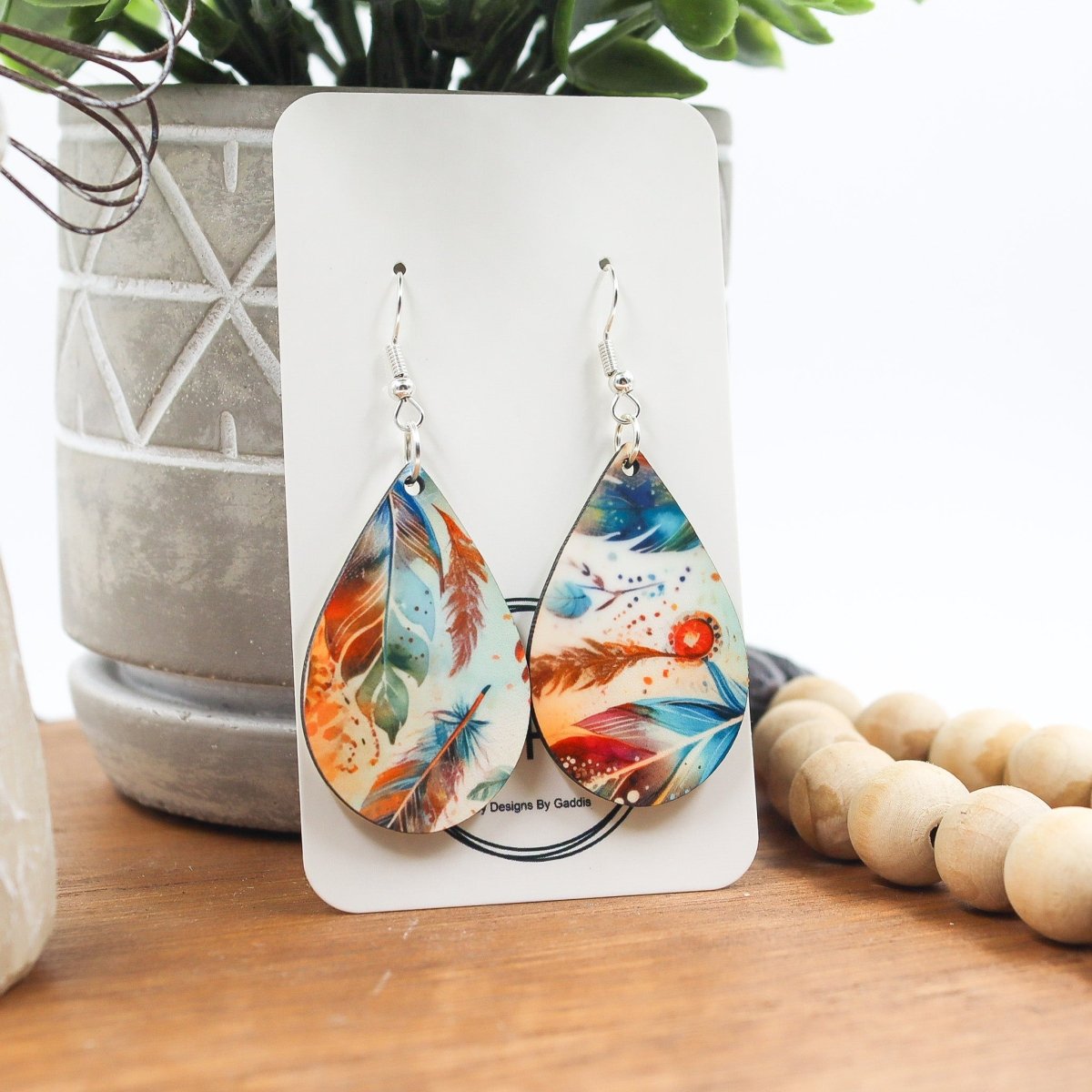 Rustic Chic by Designs By GaddisBoho Feathers Teardrop Earrings