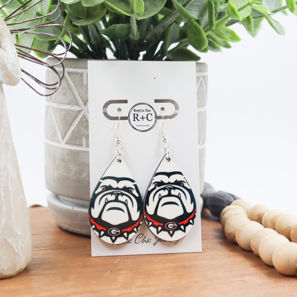 Rustic Chic by Designs By GaddisGeorgia Bulldogs Teardrop Earrings