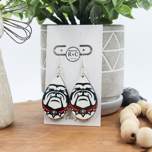 Rustic Chic by Designs By GaddisGeorgia Bulldogs Teardrop Earrings