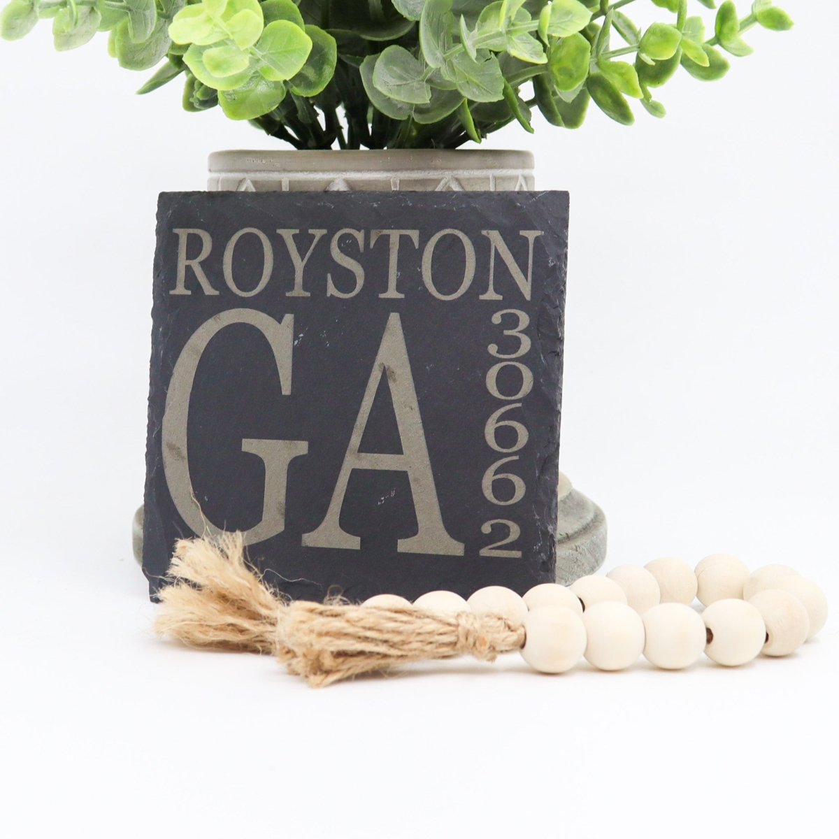 Rustic Chic by Designs By GaddisPersonalized Hometown Slate Coaster Set (4)