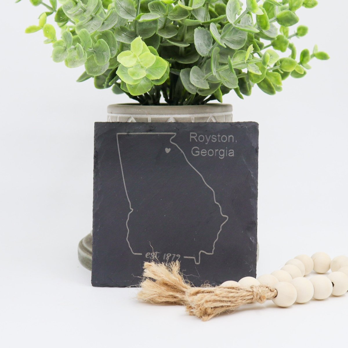 Rustic Chic by Designs By GaddisPersonalized Hometown Slate Coaster Set (4)