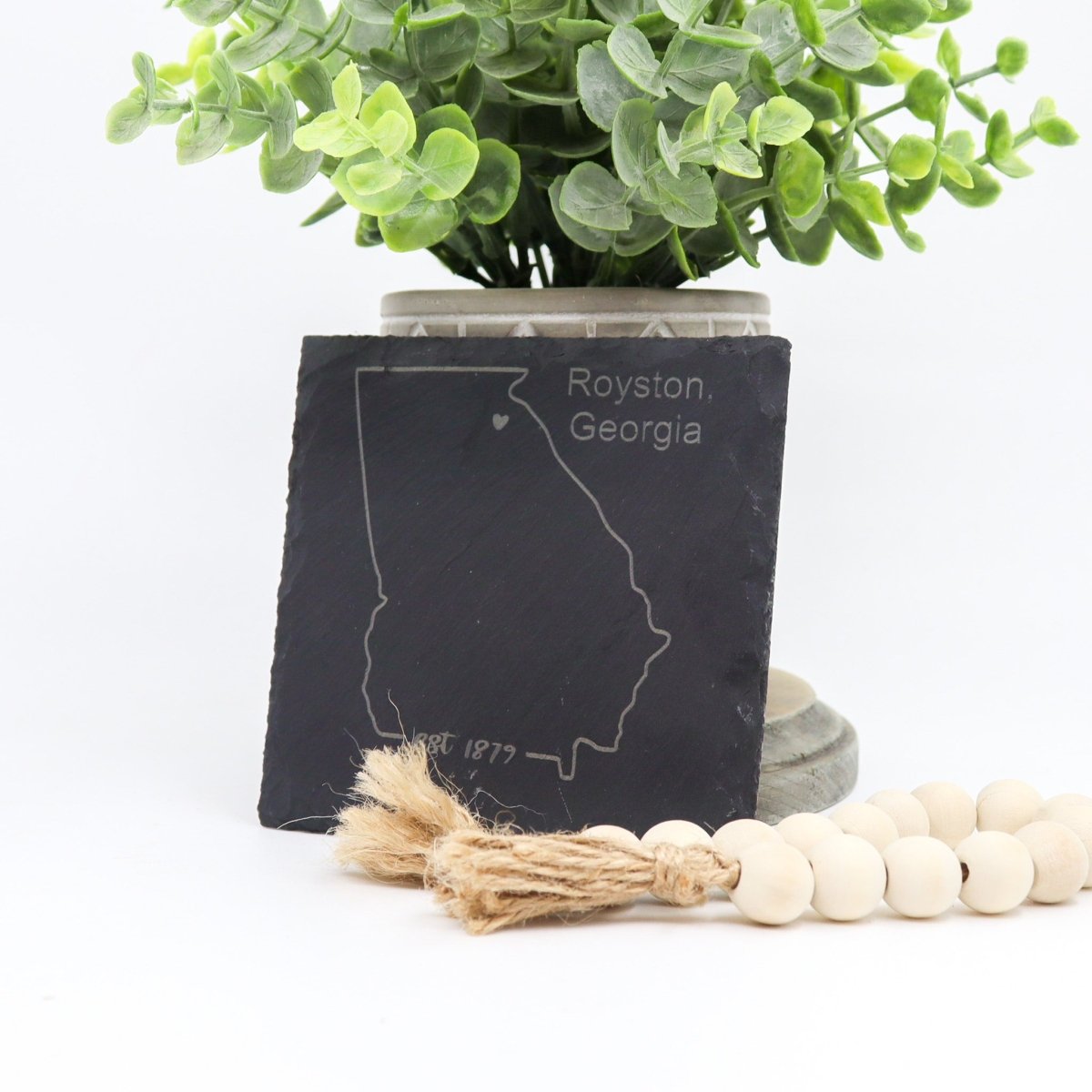 Rustic Chic by Designs By GaddisPersonalized Hometown Slate Coaster Set (4)