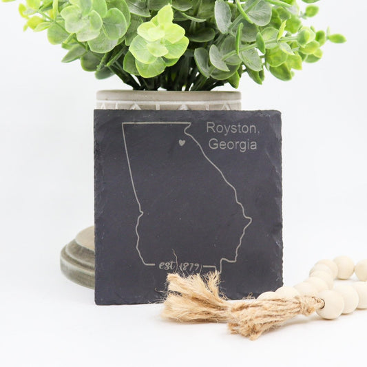 Rustic Chic by Designs By GaddisPersonalized Hometown Slate Coaster