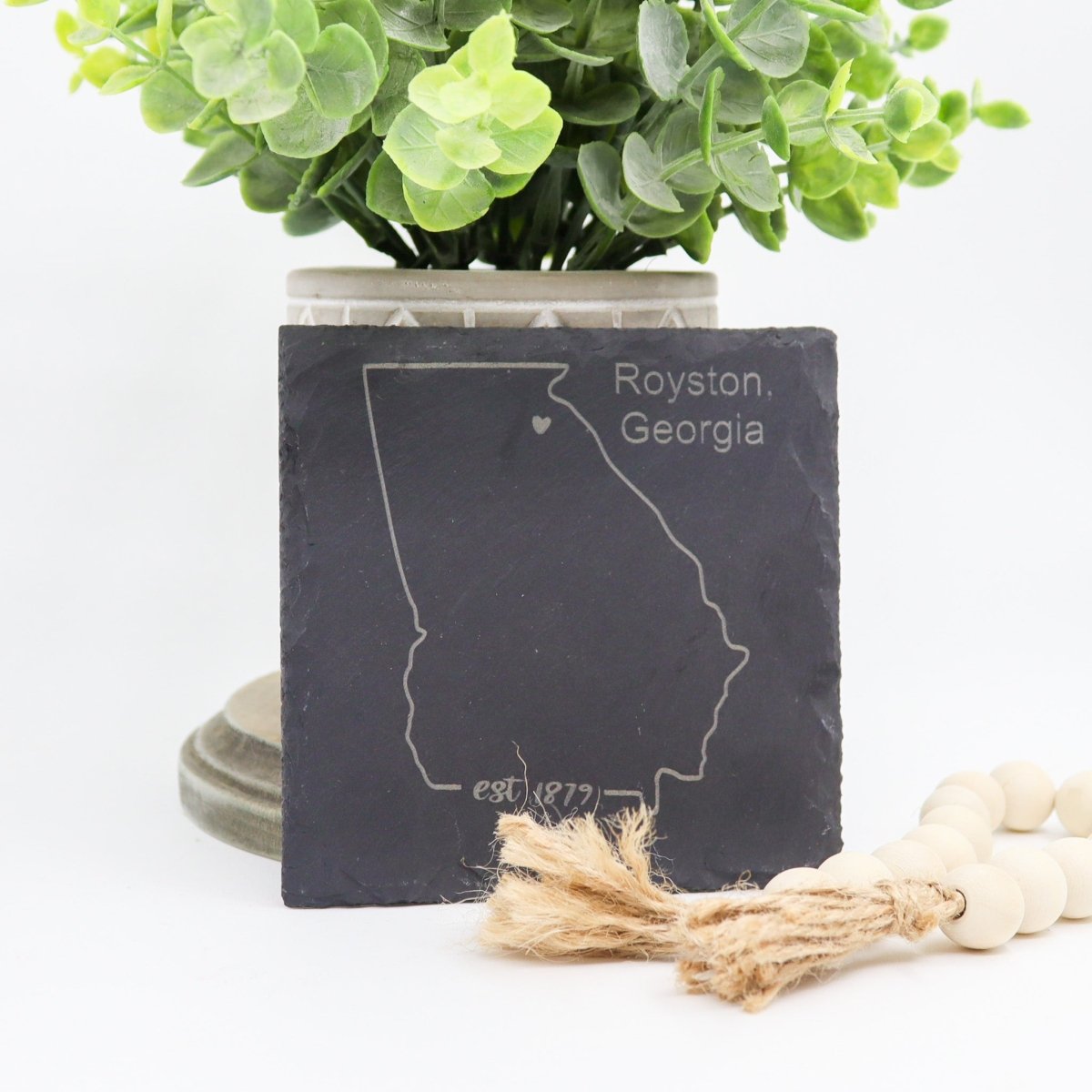 Rustic Chic by Designs By GaddisPersonalized Hometown Slate Coaster Set (4)