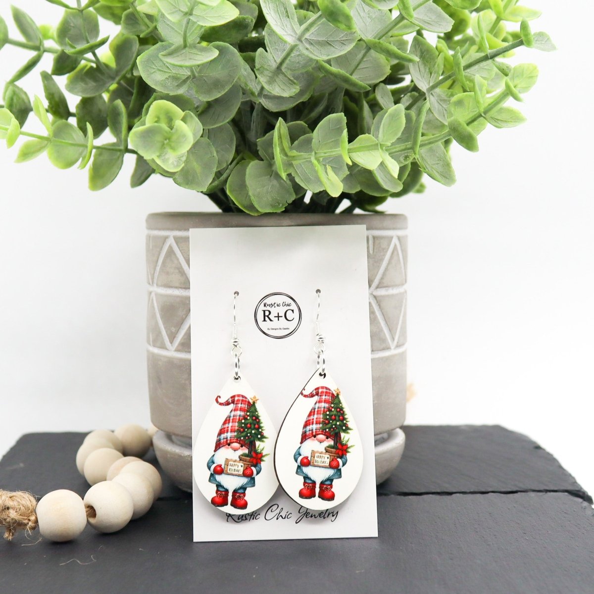 Rustic Chic by Designs By GaddisChristmas Gnome Teardrop Earrings