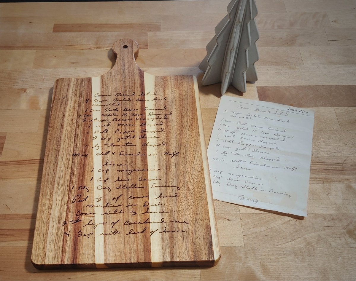 Rustic Chic by Designs By GaddisCustomizable Hand - written Recipe Cutting Board