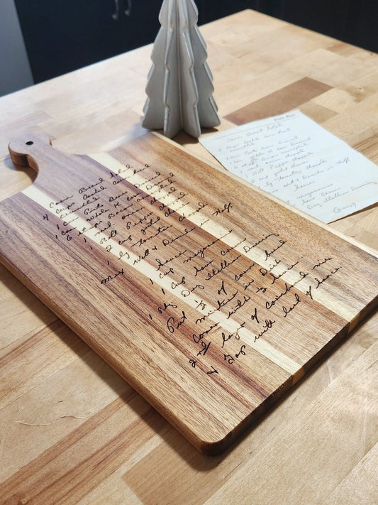 Rustic Chic by Designs By GaddisCustomizable Hand - written Recipe Cutting Board