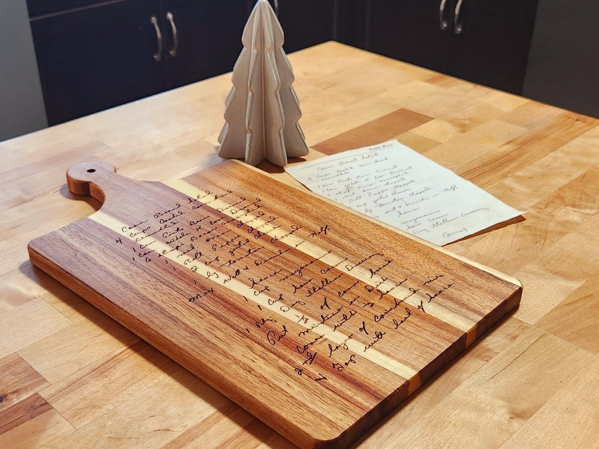 Rustic Chic by Designs By GaddisCustomizable Hand - written Recipe Cutting Board