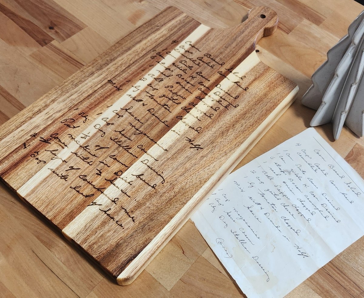 Rustic Chic by Designs By GaddisCustomizable Hand - written Recipe Cutting Board