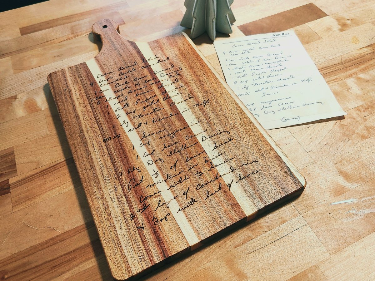 Rustic Chic by Designs By GaddisCustomizable Hand - written Recipe Cutting Board